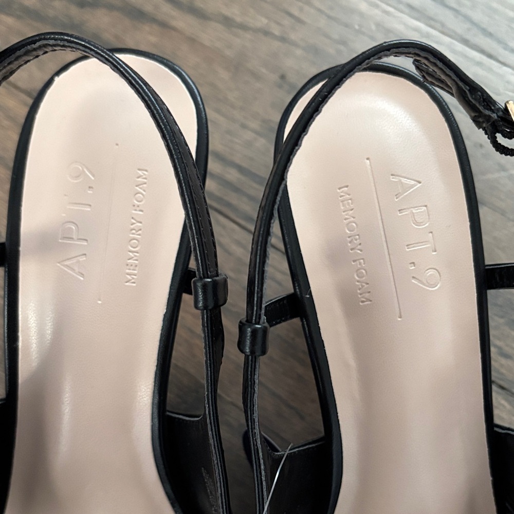 Apt. 9 Black Pointed Leather Slingback Mules - Picture 11 of 16